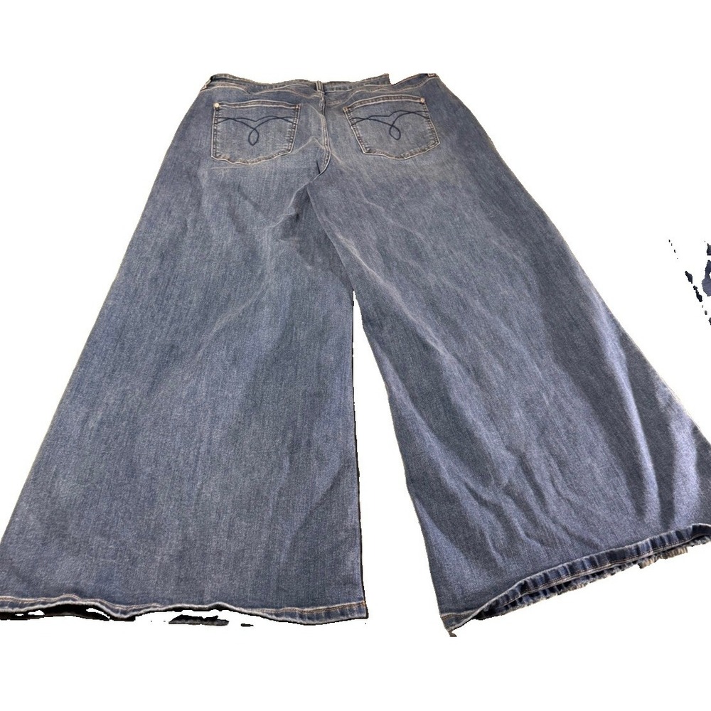 Judy Blue Palazzo Jeans 22W High Rise Wide Leg Stretch Denim Medium Wash - Picture 11 of 12